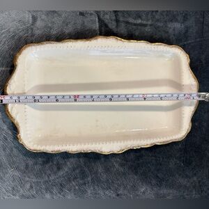 Elegant Cream and Gold Rectangular Tray